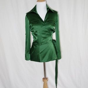 DVF satin wrap top RARE Diane Von Furstenberg